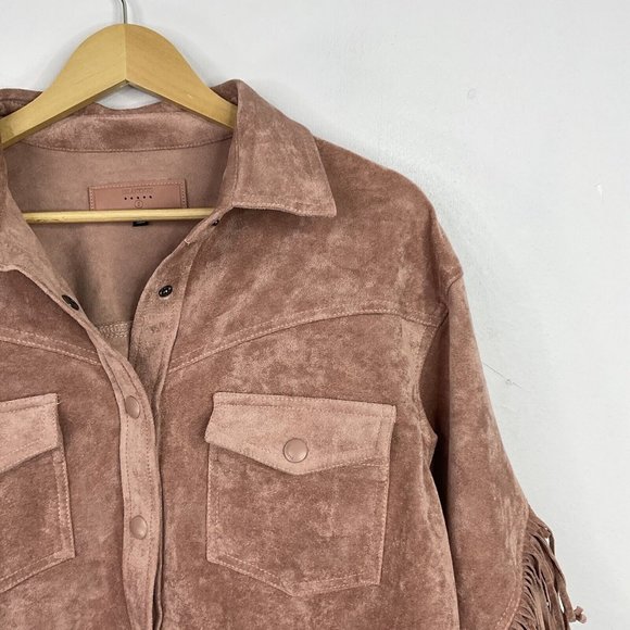 Blank NYC Jacket Size Small Pink Faux Suede Western Tasselled BNWT - Picture 3 of 13